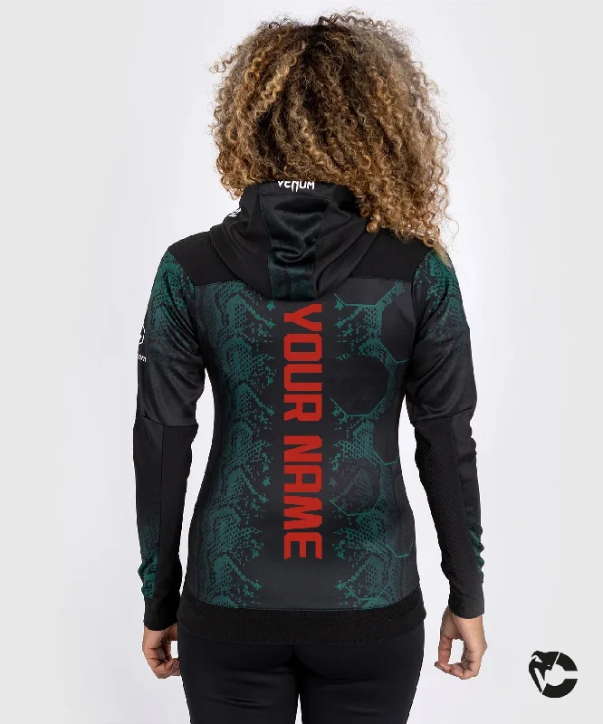 UFC Adrenaline by Venum Authentic Fight Night Women’s Walkout Hoodie - Emerald Edition - Green/Black Women's date night jackets