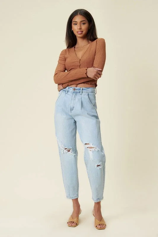 Vibrant M.i.U Distressed Slouchy Jeans