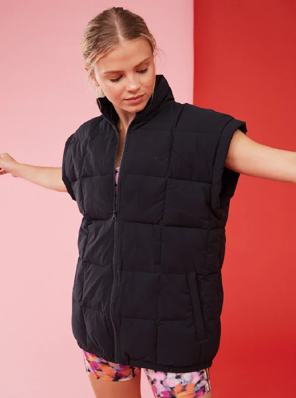 Waves Of Warmth Quilted Vest - Anthracite Women's party jackets