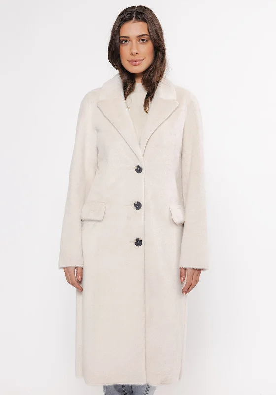 Rino and Pelle Saami Long Faux Fur Coat, Off-White Women's all-season jackets