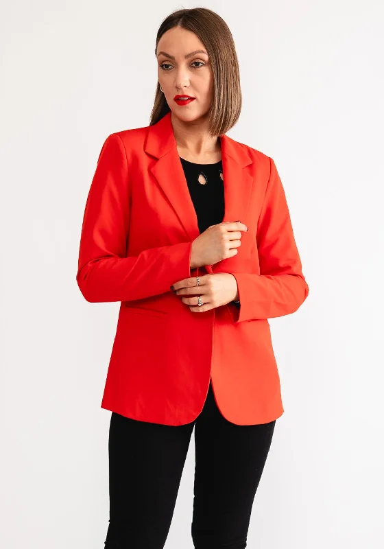 Kaffe Single Breasted Blazer, Fiery Red Women's Gucci jackets