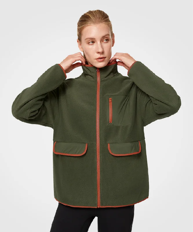 Shift Fleece Color Block Pockets Zip Jacket | Women's Sports Jacket Women's hiking jackets