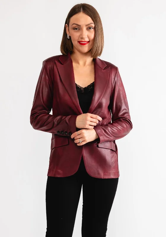 Eva Kayan Single Breasted Blazer, Wine Women's mid-range jackets