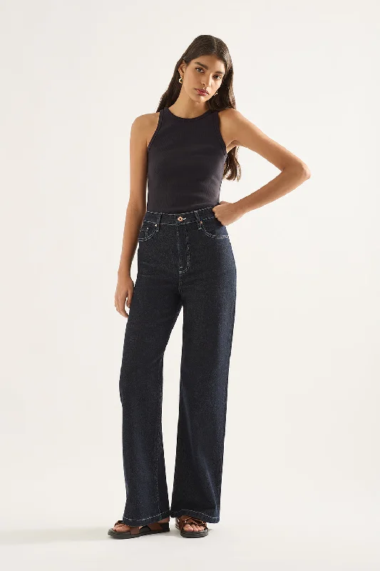 Ellie High Wide Leg Jean Rinse