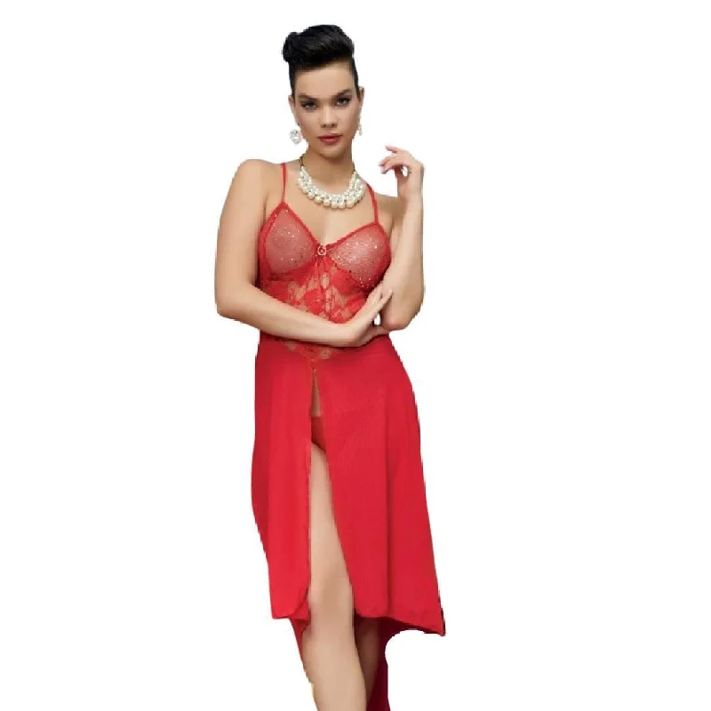 Ladies Hot Transparent Nighty Babydoll Long Nightwear Women Sexy Nightdress Long sleeve pajama sets