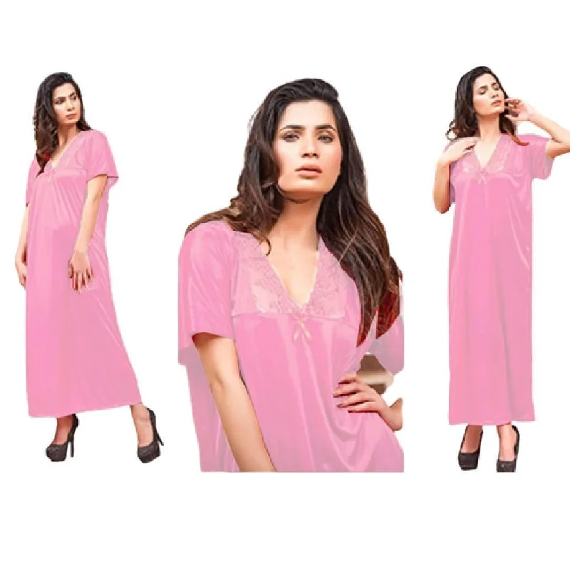 Long Pink Nightwear Maxi Nighty Women Nightwear Nighty Gown Sexy Nighty for Women Kids' pajama sets