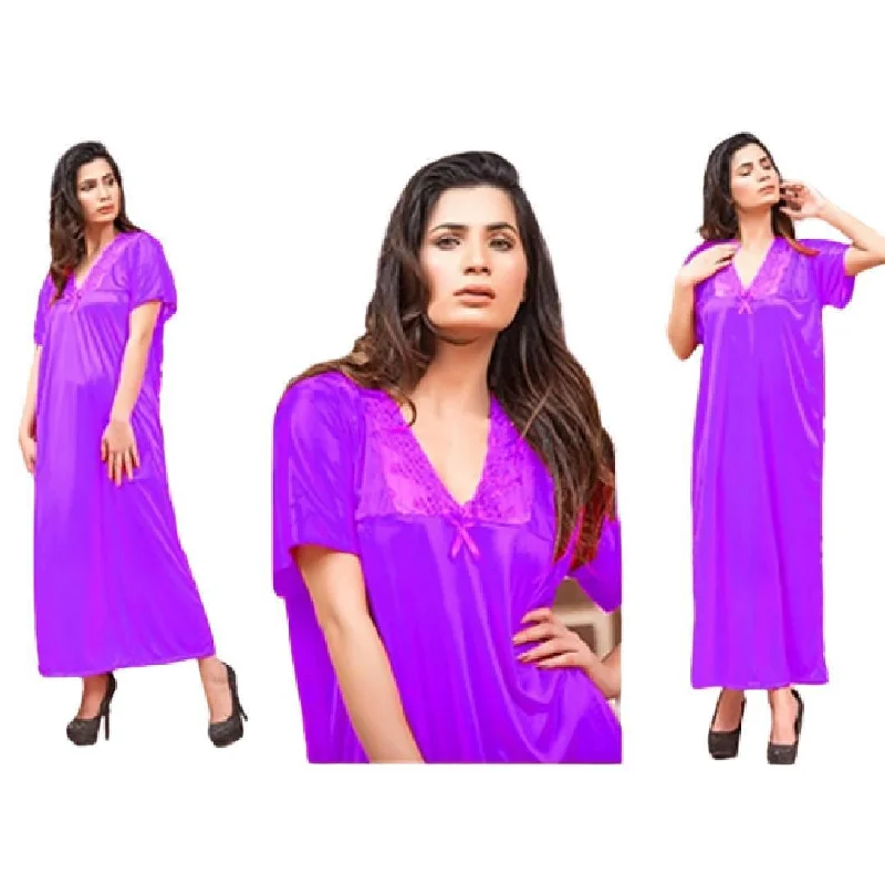 Nighty Gown Women Nightwear Sexy Nighty for Women Long Purple Nightwear Maxi Nighty Plus size pajama sets