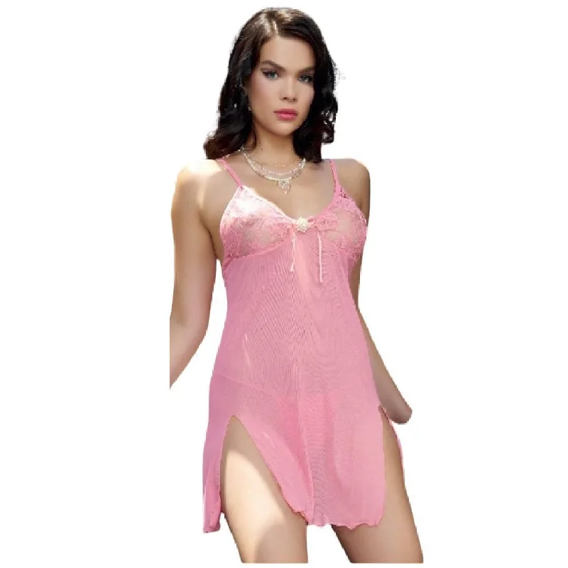 Pink Nighty Short Hot Nighty for Bridal Women Sexy Nighty First Night Dress for Bride Cooling pajama sets