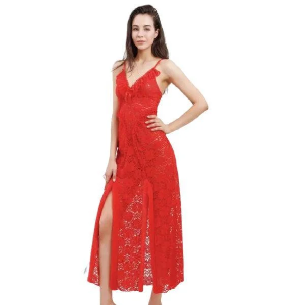 Red Night Dress Nighty For Bride Wedding Night Dress For Bride Full Net Nighty Best pajama sets for pregnancy