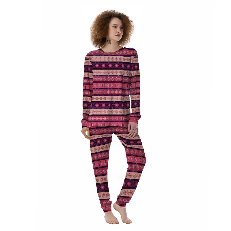 Stripe Southwestern Print Pattern Women's Pajamas Pajama sets under $50