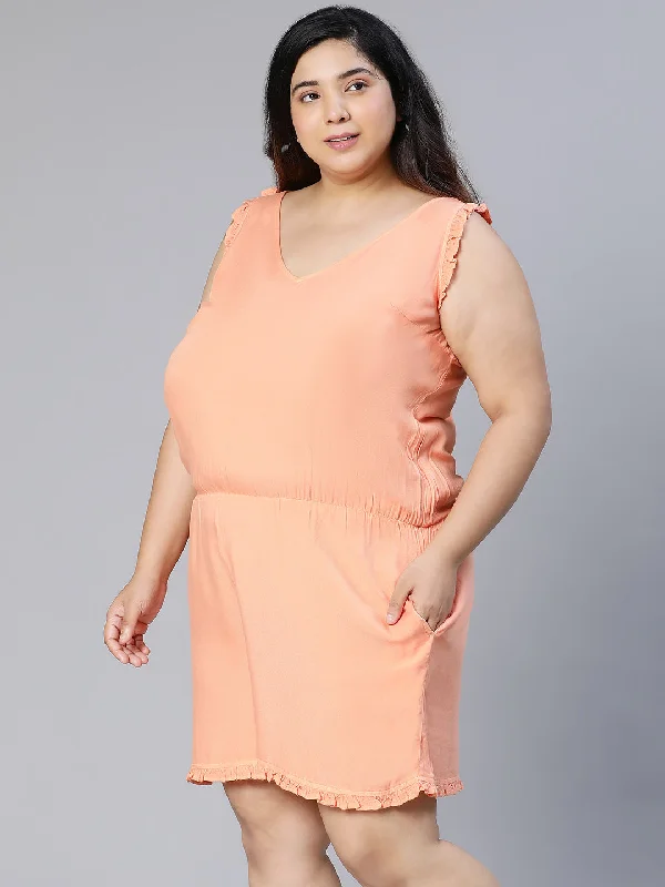 Timeless Coral Plus Size Women Playsuit Shein pajama sets