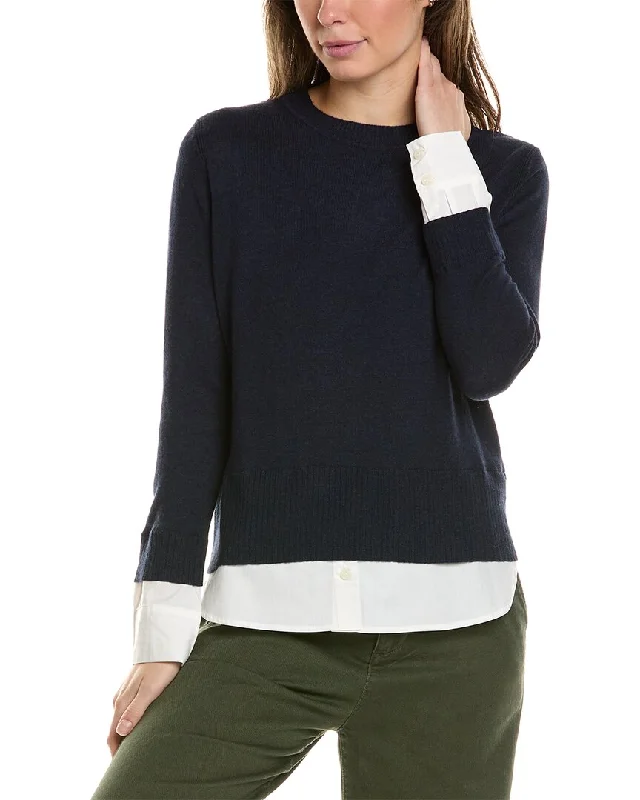 Alashan Cashmere Duet Shirttail Cashmere-Blend Sweater Comfortable sweaters for all seasons