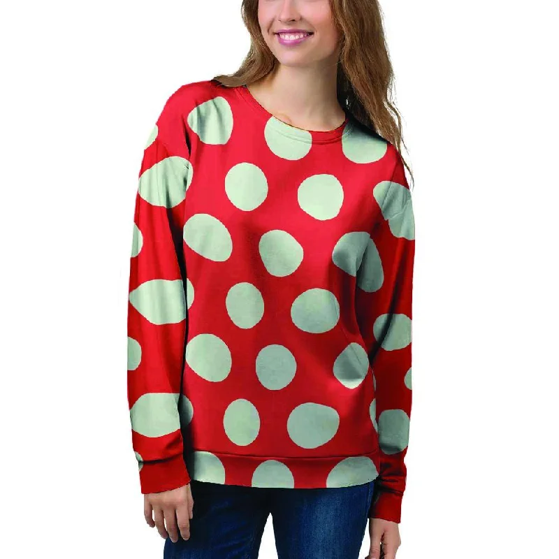 Red And White Polka Dot Women's Sweatshirt Thanksgiving sweaters