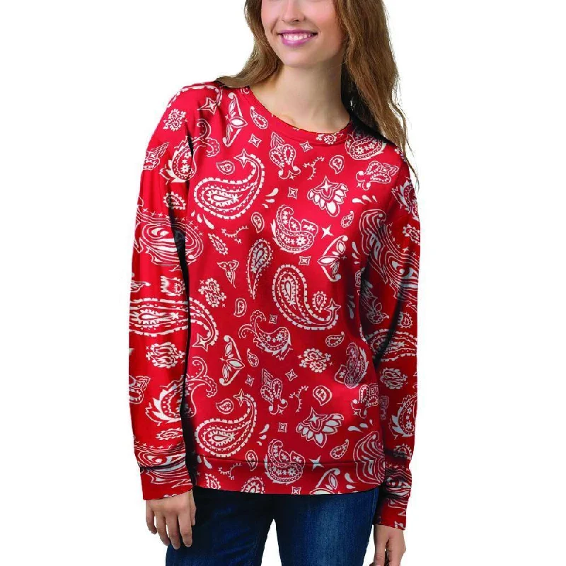 Red Bandana Women's Sweatshirt Date night sweaters