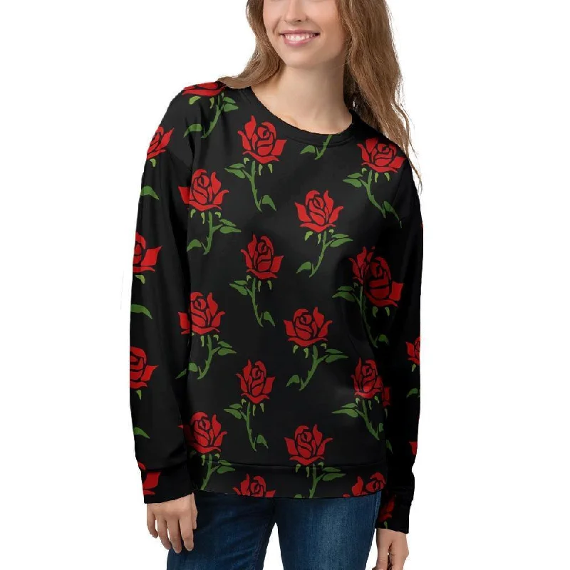 Red Doodle Rose Floral Women's Sweatshirt Levi's sweaters