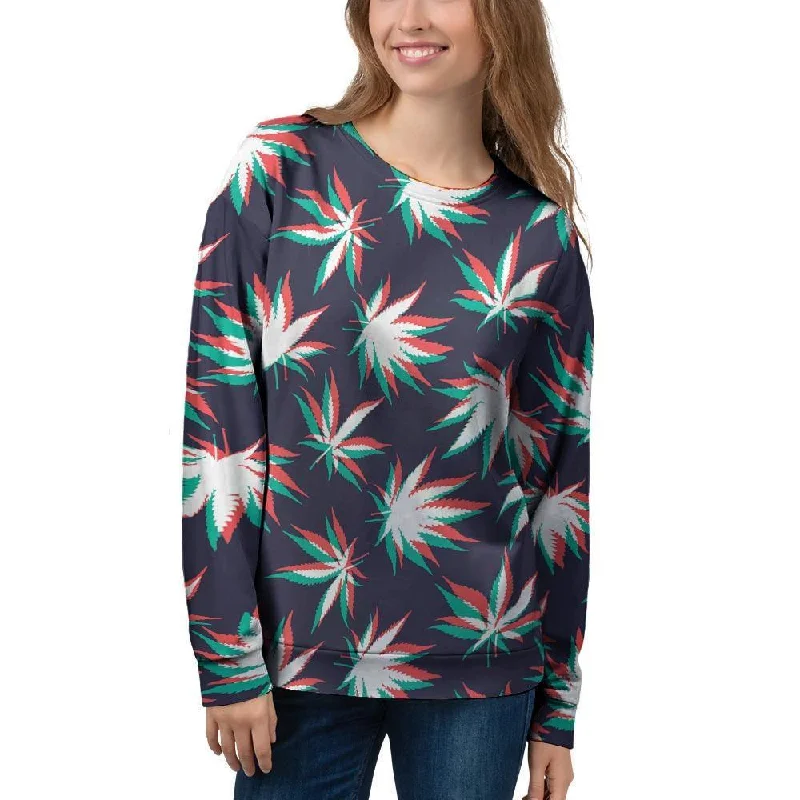 Reggae Leaf Psychedelic Women's Sweatshirt Warmest sweaters for extreme cold