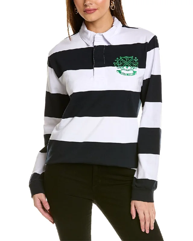 Roller Rabbit Embroidered Stripe Rugby Sweater V-neck sweaters