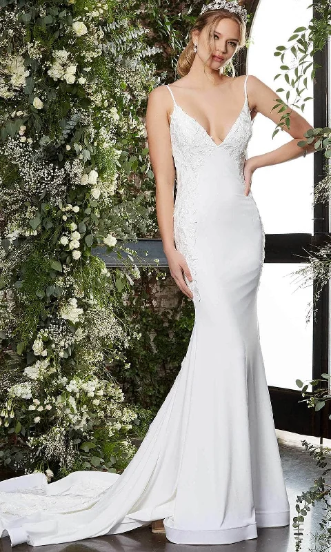 Jovani Bridal JB06667 - Applique Mermaid Bridal Gown Classic Lace Gown