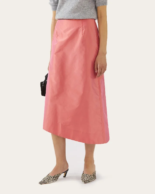 Eva Skirt Silk Taffeta Coral Denim unclassified skirts