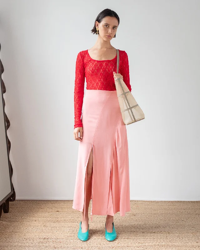 Joey Skirt Crepe Viscose Pink A-line unclassified skirts