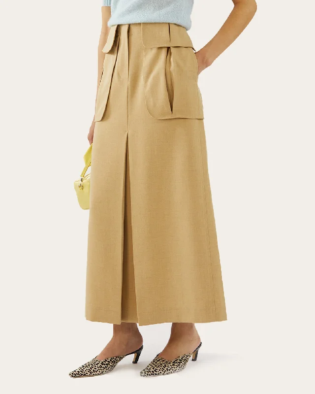 Lila Skirt Tencel Blend Suiting Beige Spring unclassified skirts