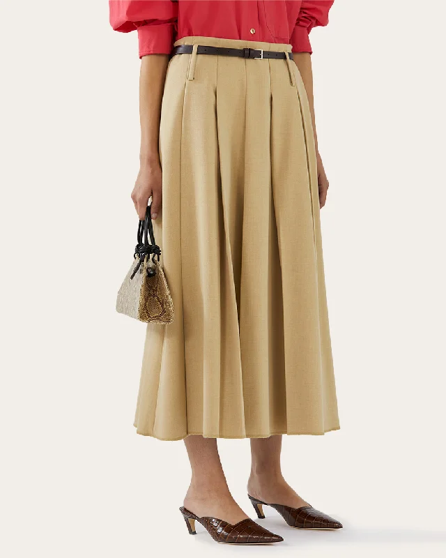 Odette Skirt Tencel Blend Suiting Beige Metallic unclassified skirts