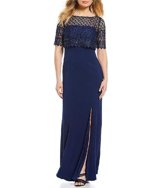 Adrianna Papell - AP1E203288 Lace Popover Bateau Evening Dress Best party dresses for dancing