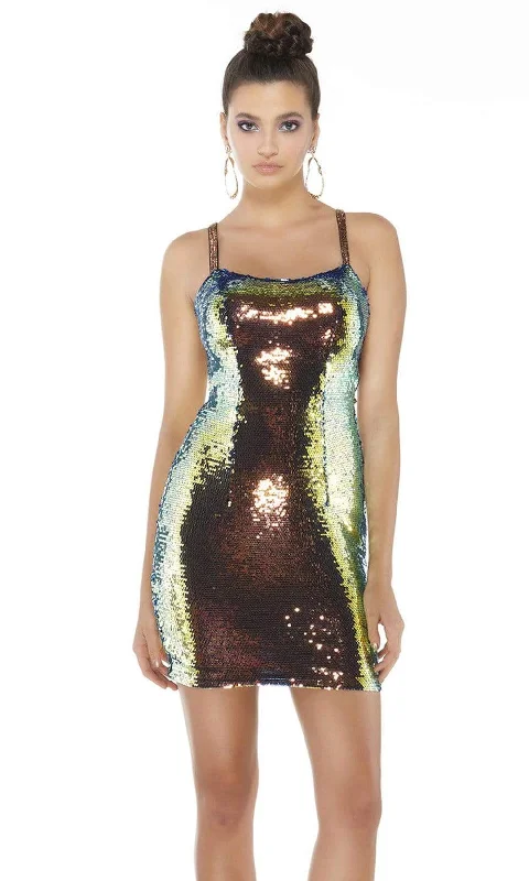 Alyce Paris - 4347 Sexy Cutout Back Opal Sequin Cocktail Dress Best party dresses for petites