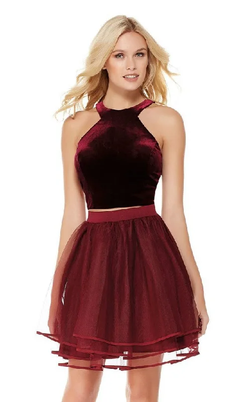 Alyce Paris Two Piece Halter A-Line Cocktail Dress 3819 High-end party dresses