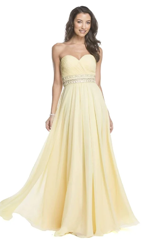 Aspeed Design - Pleated Strapless Sweetheart Prom A-line Gown Women's trendy party dresses sale