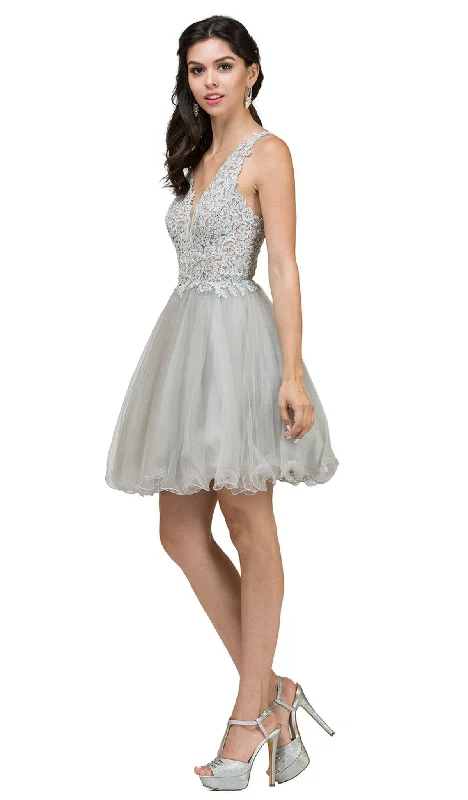 Dancing Queen - Lace Rhinestone Embellished Cocktail Dress 2054 Leather party dresses