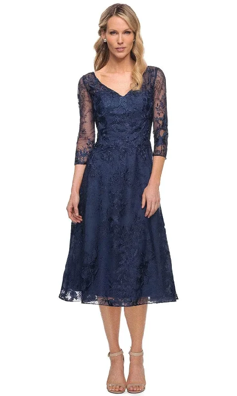 La Femme - Quarter Sleeve Lace Cocktail Dress 30016SC Petite party dresses