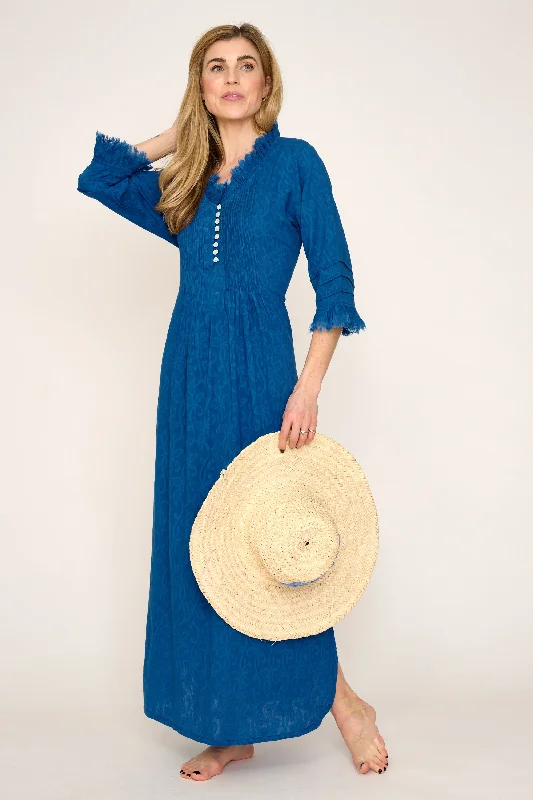 Cotton Annabel Maxi Dress in Hand Woven Blue Versatile maxi dresses for all occasions