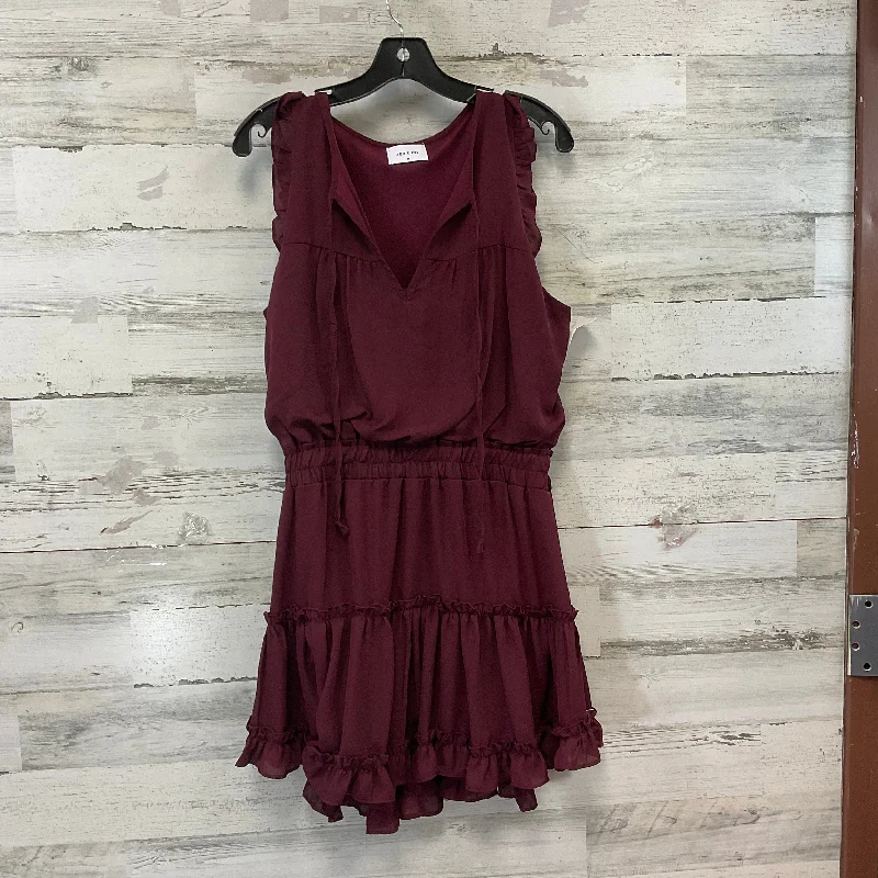 Dress Casual Short By Adrienne In Maroon, Size: M Fitted Pleated Skirt