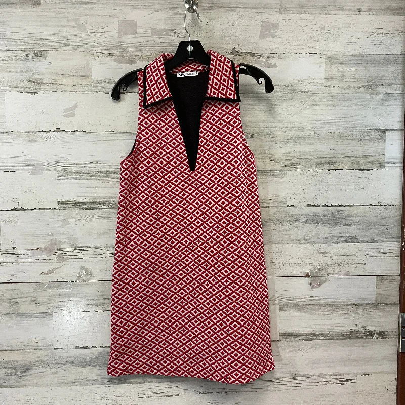 Dress Casual Short By Zara In Red, Size: M Button-down Mini Skirt