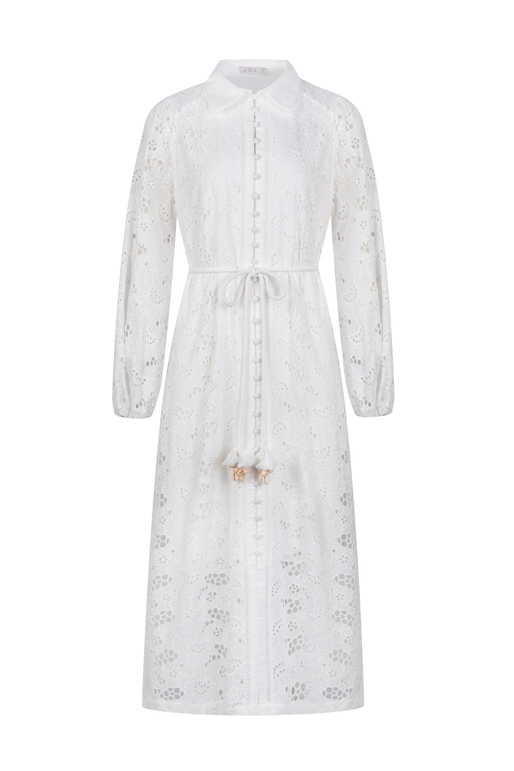 GDS Rosie Embroidered Long Dress  | White Chic Maxi Dress