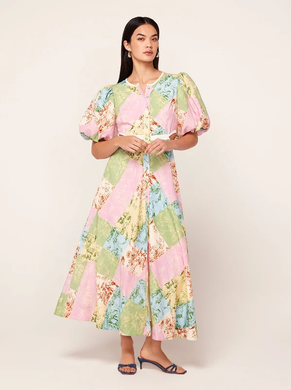 Isabella Patched Toile De Jouy Maxi Dress Elegant Maxi Look