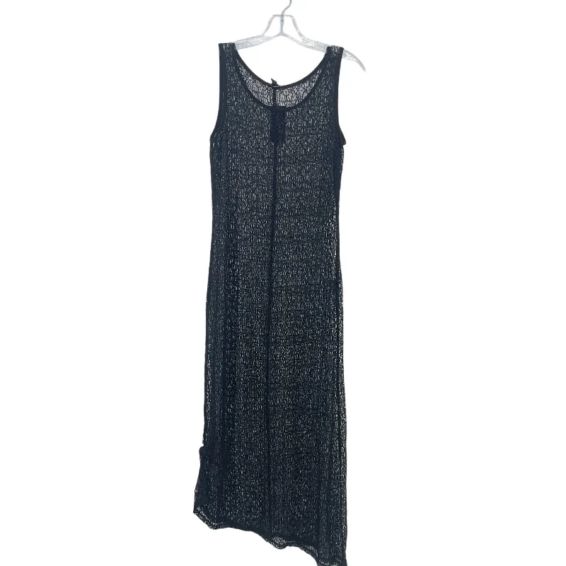 NWT Conrad C Women Black Crochet Knit Sheer Swim Coverup Maxi Shift Dress Goth S Denim Maxi Skirt