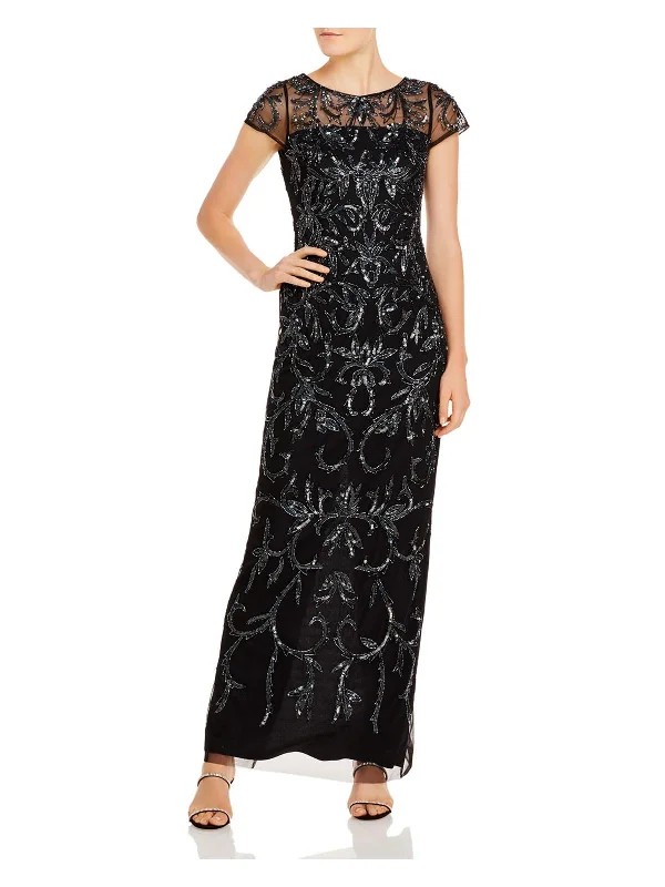 Womens Sequined Long Evening Dress High-Waisted Maxi Skirt