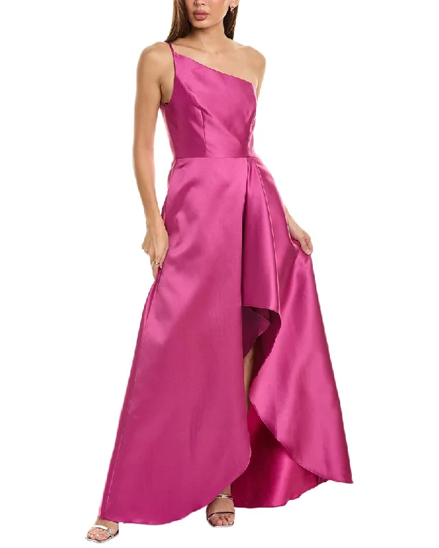 Alfred Sung One-Shoulder Satin Gown One-shoulder unclassified dresses