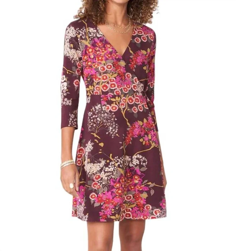 Alisa Wrap Dress In Royal Blossom Earthy tone unclassified dresses