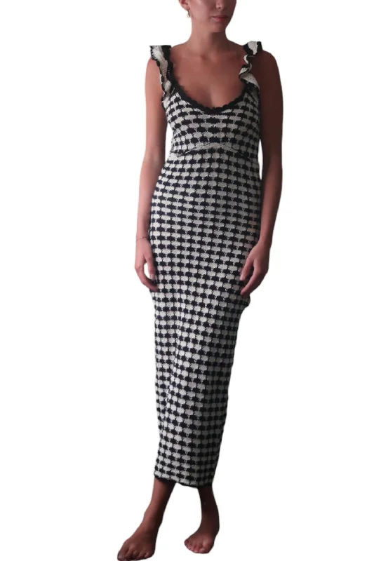 All Checked Out Dress In Black & Stone Bright color unclassified dresses