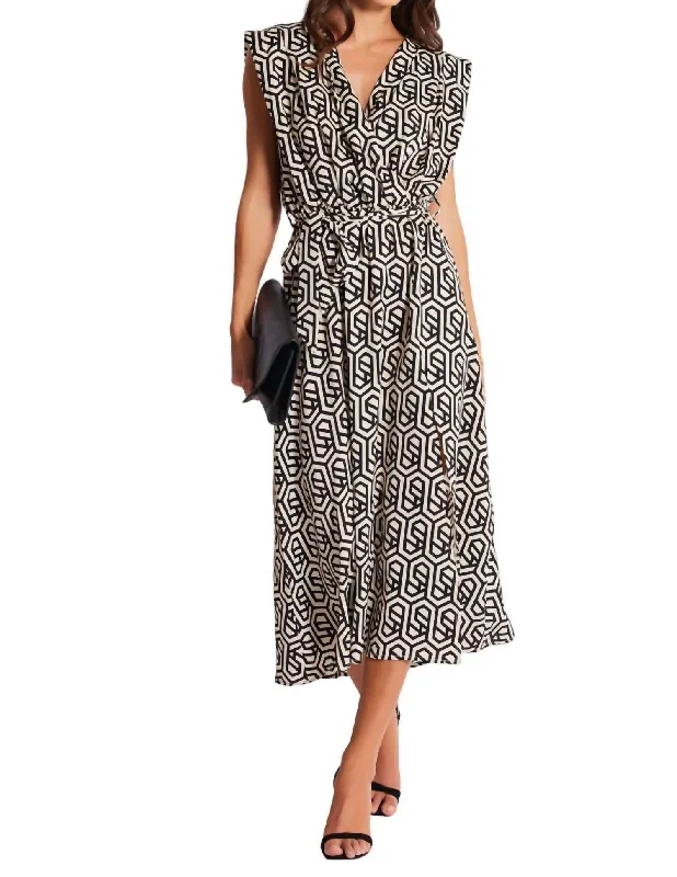 Aries Wrap Dress In Geo Print Wrap unclassified dresses