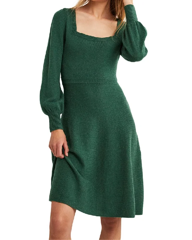 Boden Square Neck Wool & Alpaca Knitted Dress Stretchy unclassified dresses