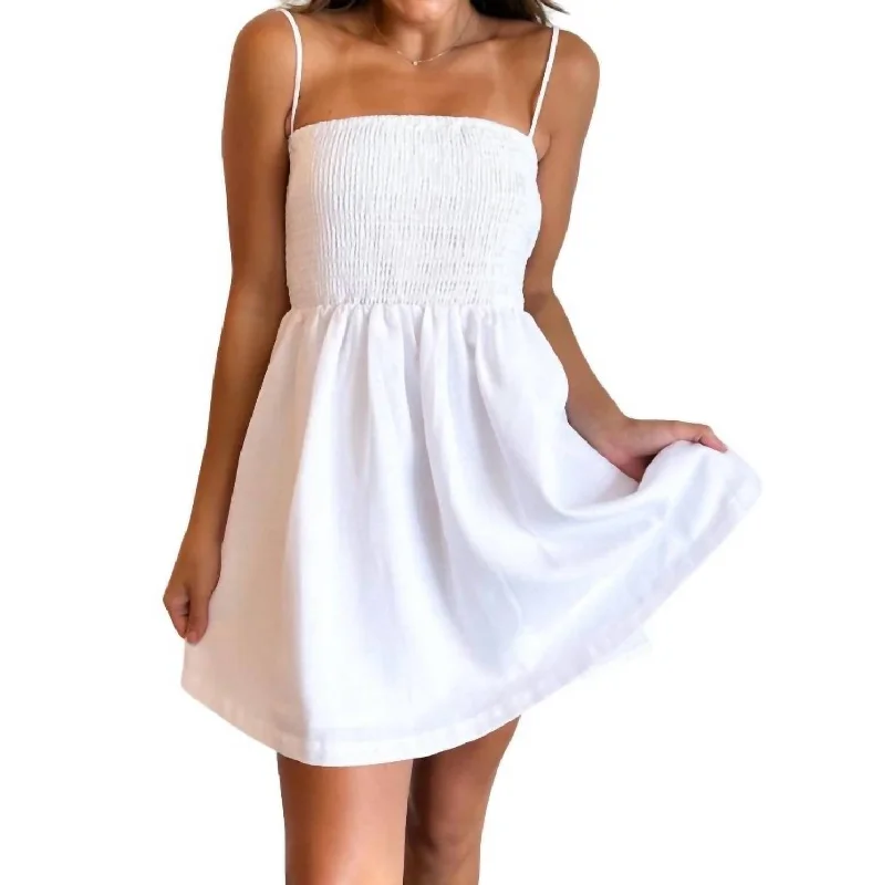 Camila Dress In White Velvet unclassified dresses