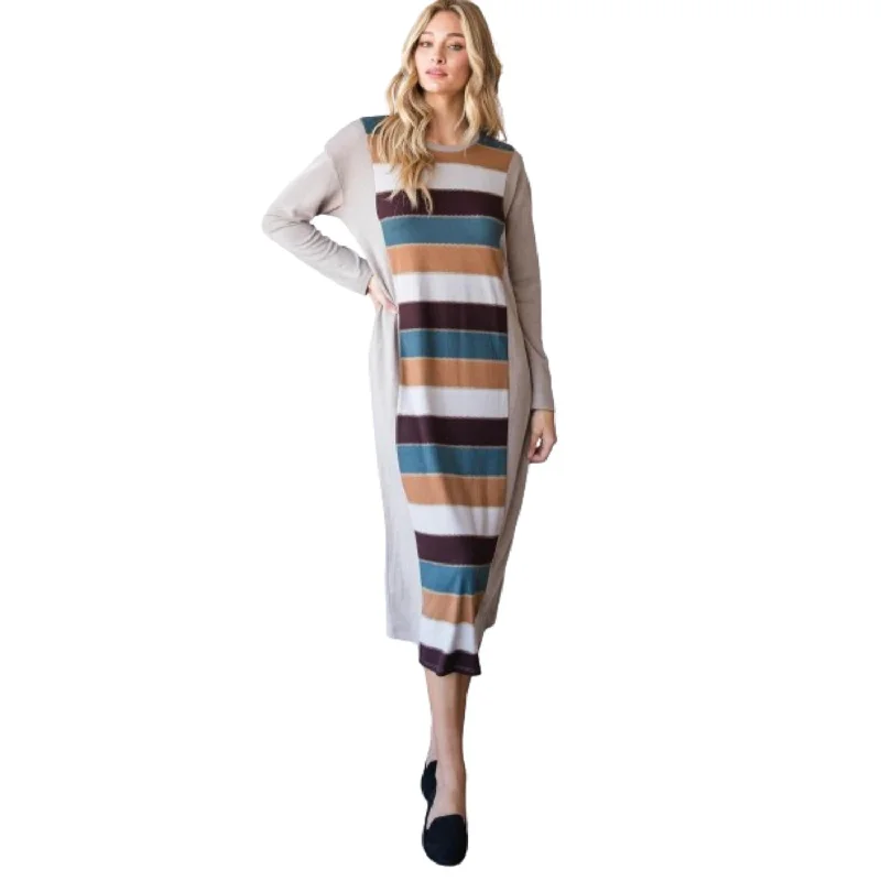 Colorblock Striped Dress Knitted unclassified dresses