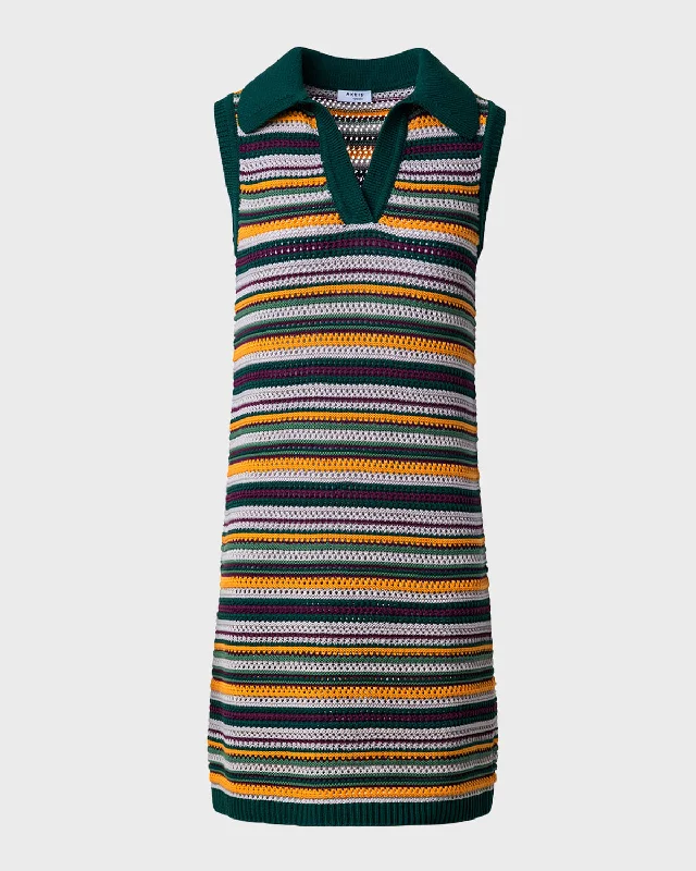 Cotton Crochet Knit Chair Striped Dress Mesh unclassified dresses