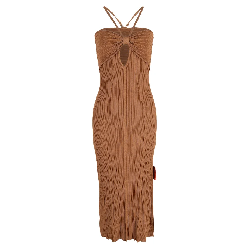 Cult Gaia Elfreda Knit Dress in Brown Cotton Elegant evening unclassified dresses