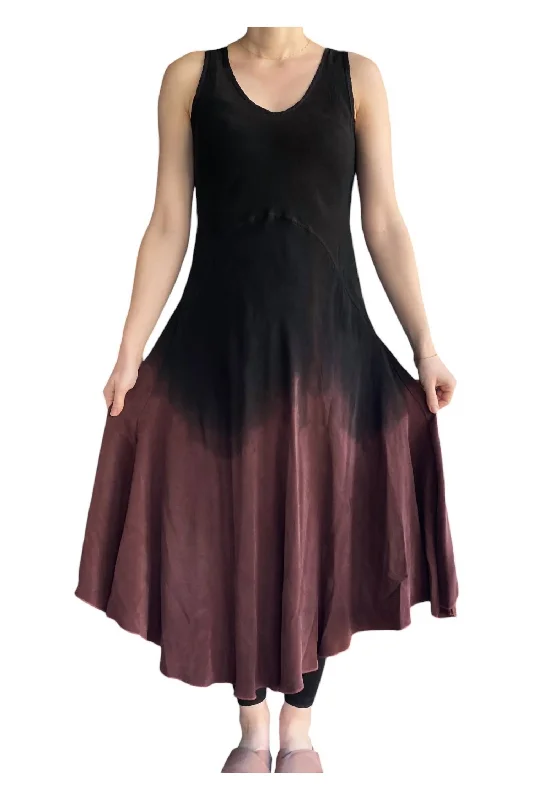 Cupro Art Deco Dress In Lack/cranberry Ombre Stylish unclassified dresses