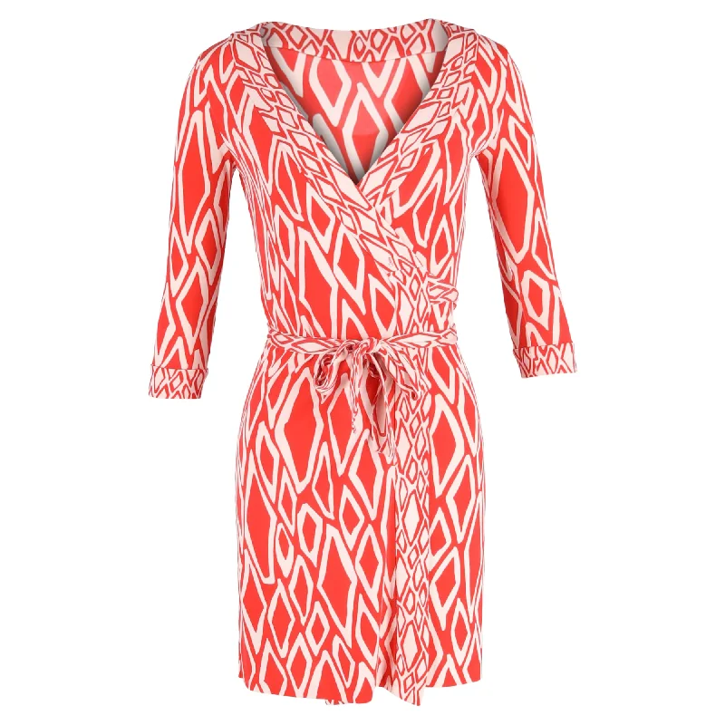 Diane von Furstenberg Julian Jersey Wrap Dress In Red Silk One-shoulder unclassified dresses